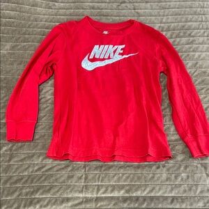 Nike Kids Bright Red Long Sleeve Tee